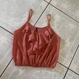 Ruffle Spaghetti String Top